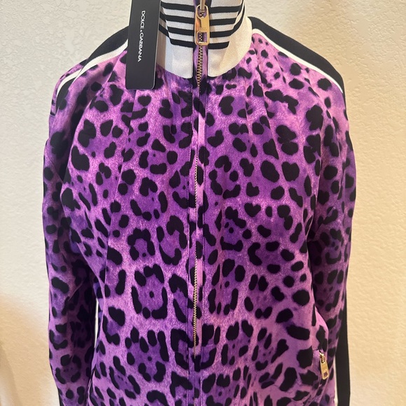 D&G Purple Leopard Warm Up Jacket - Picture 2 of 11